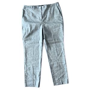 Antonio Melani Linen Blend Straight Leg Trousers Pants Light Blue, Size 12